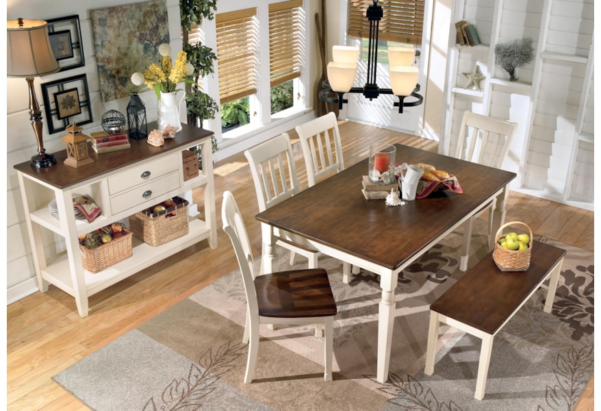 Ashley Signature Design Whitesburg 1331479 Two Tone Dining Room Server O Dunk O Bright Furniture Servers