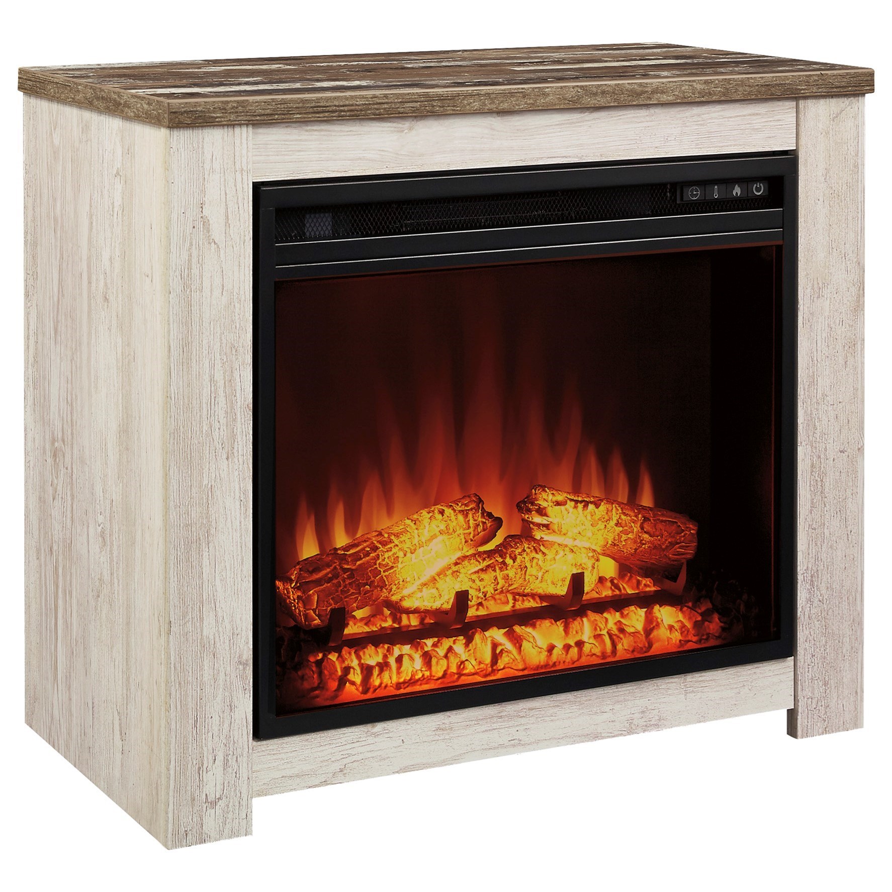 Signature Design By Ashley Willowton Two Tone Fireplace Mantel With Fireplace Insert Royal Furniture Fireplaces