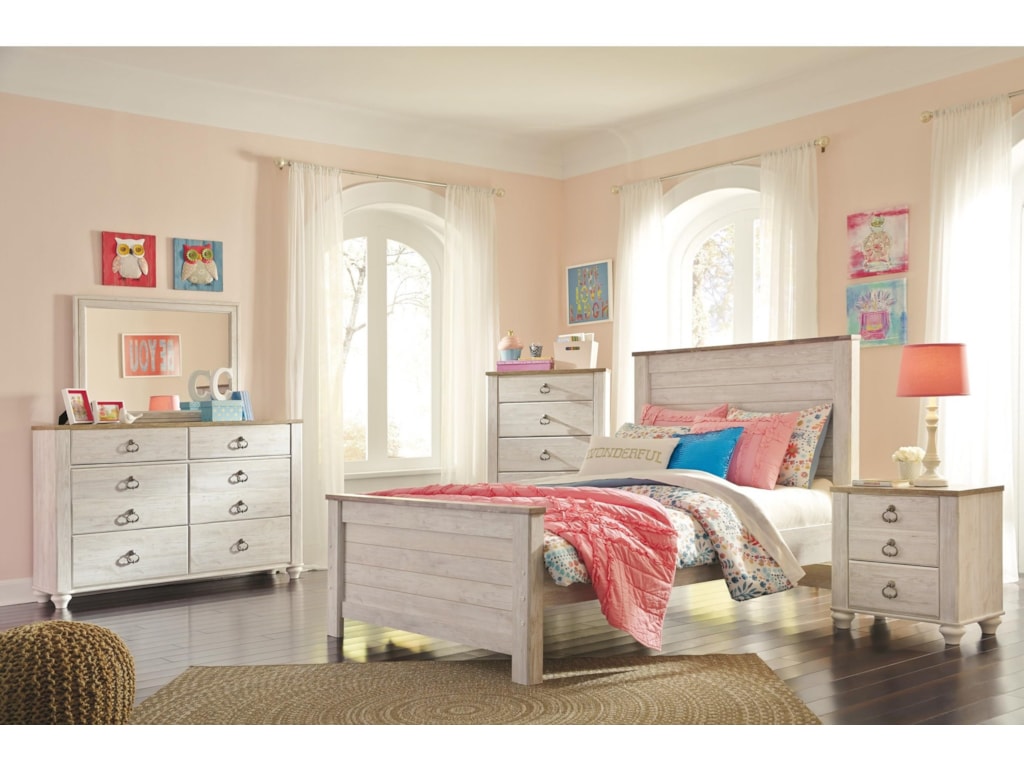 Signature Design By Ashley Willowton Twin 5 Piece Bedroom Group Royal Furniture Bedroom Groups