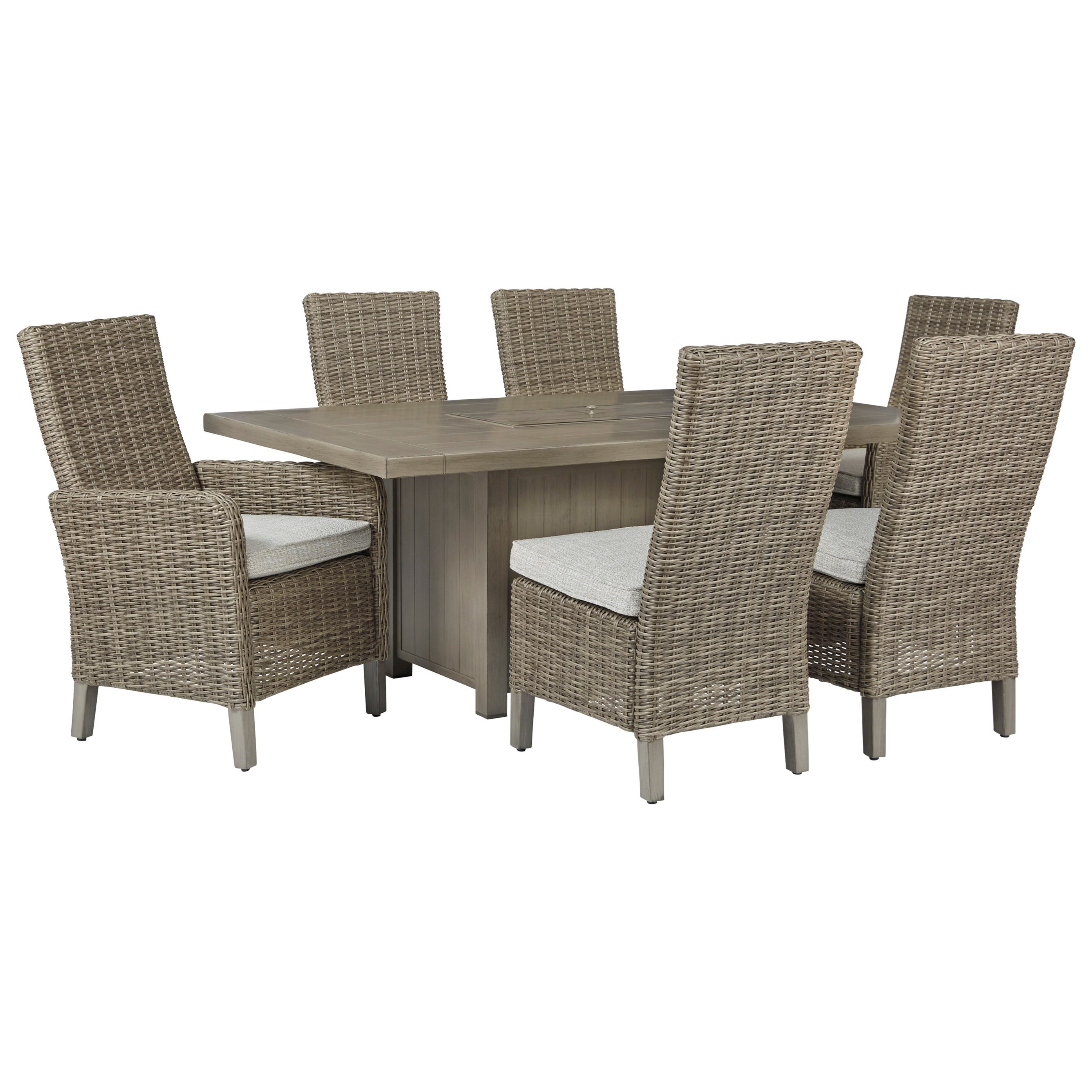 Windon Barn 7 Piece Rectangular Fire Pit Table Set Sadler S Home