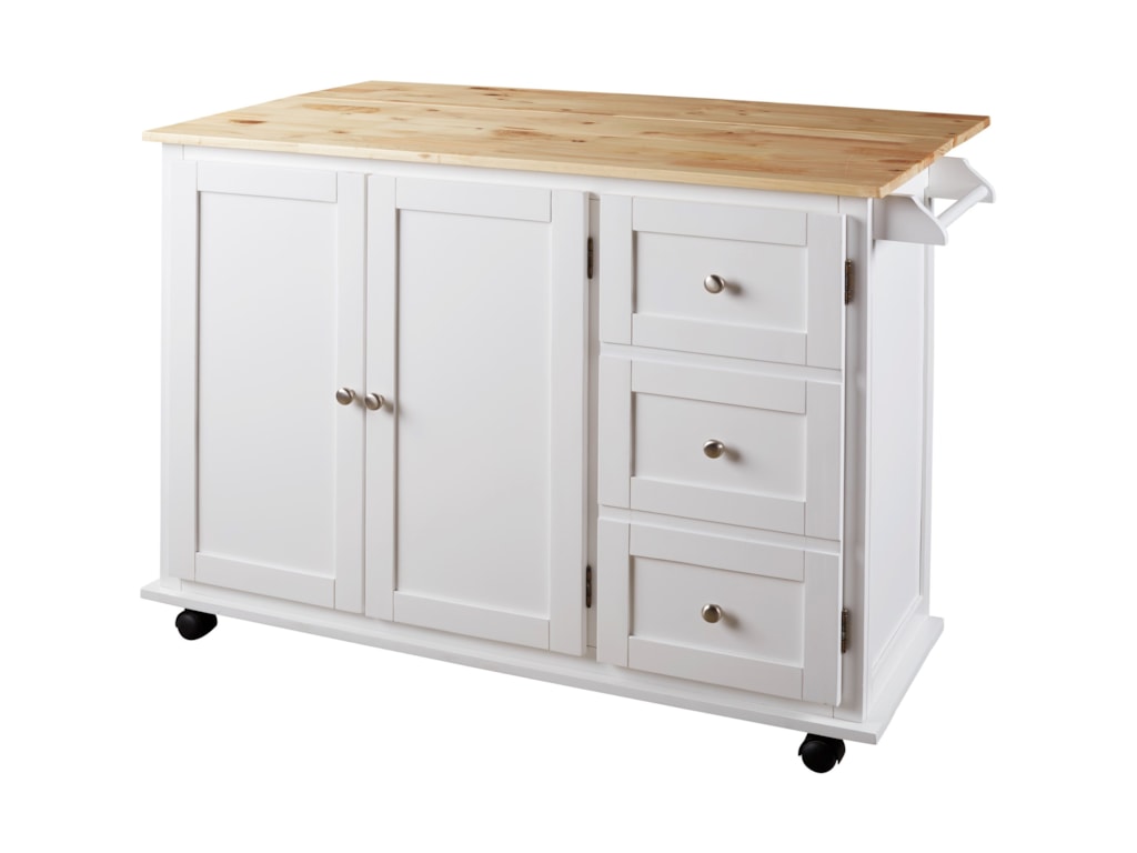 Withurst Two Tone Kitchen Cart With Casters And Drop Leaf Rotmans Withurst Two Tone Kitchen Cart With Casters And Drop Leaf