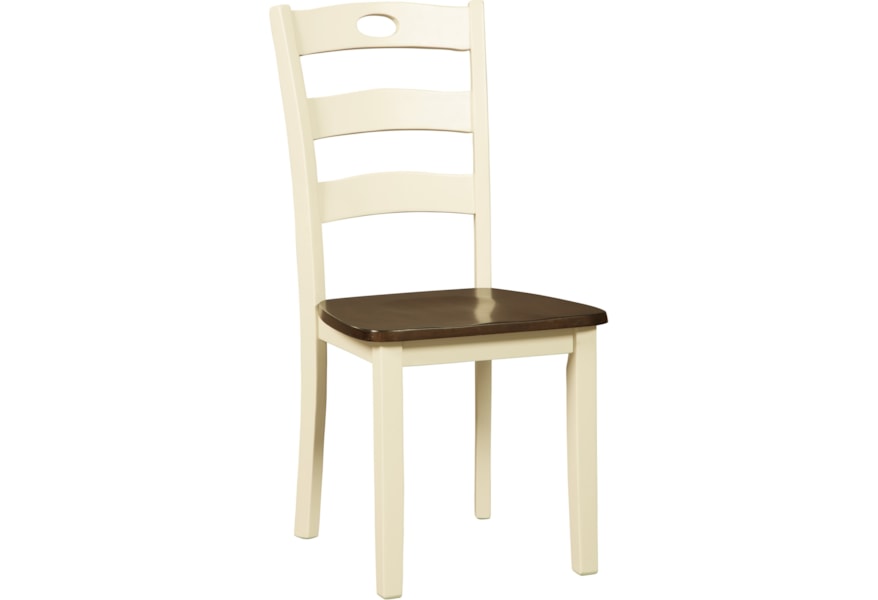 Ashley Signature Design Woodanville D335 01 Two Tone Finish Dining Room Side Chair Dunk Bright Furniture Dining Side Chairs