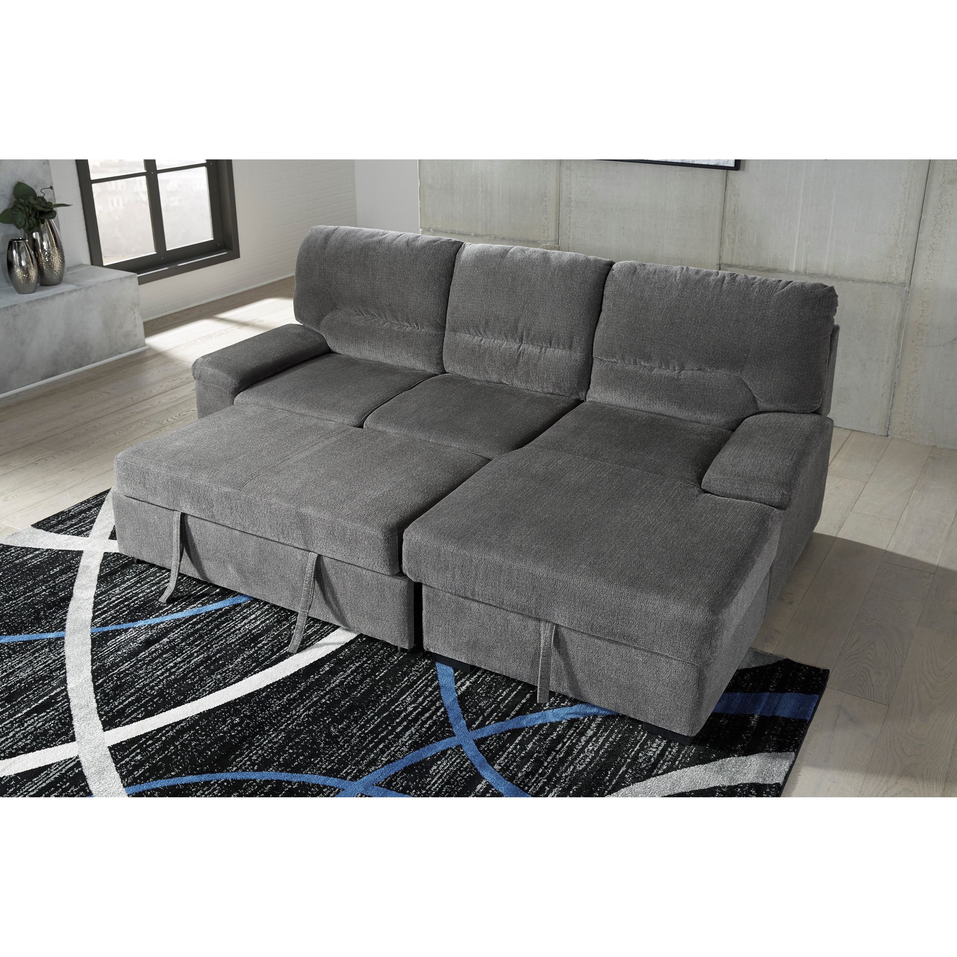 Ashley Signature Design Yantis Sectional With Pop Up Sleeper And