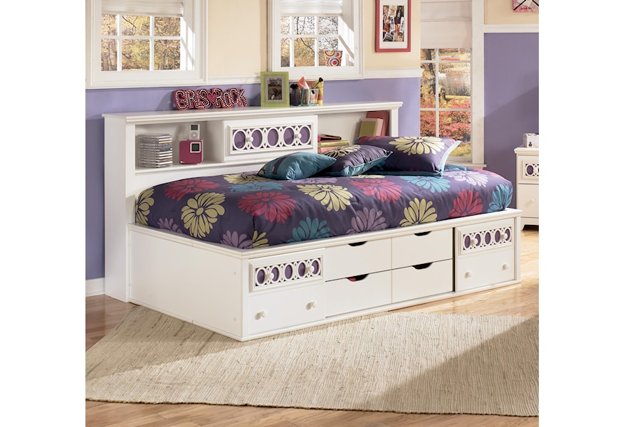 Ashley Furniture Signature Design Zayley B131 85 51 82 Twin Bedside Bookcase Daybed With Customizable Color Panels Del Sol Furniture Captain S Beds