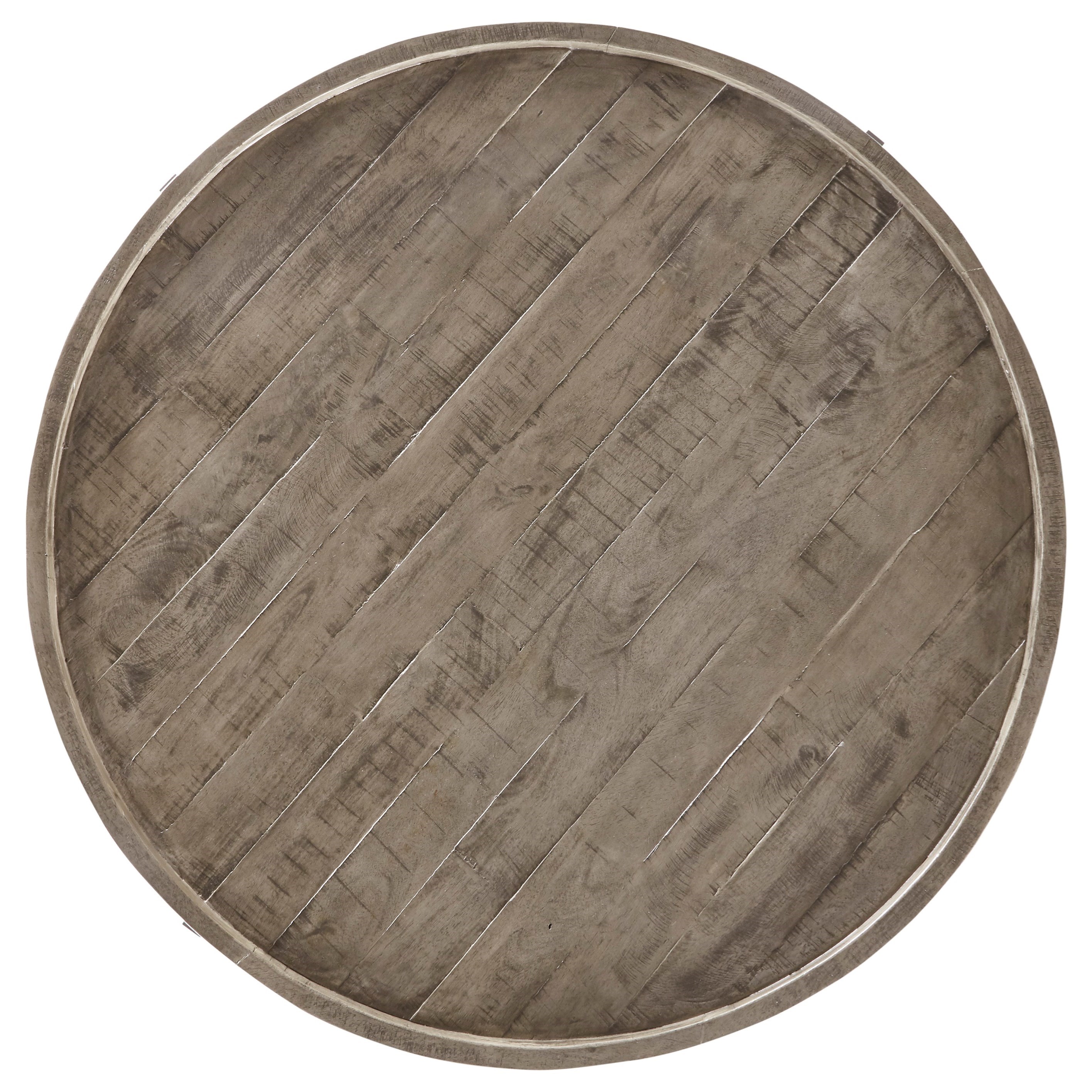 Signature Design By Ashley Zinelli T681 8 Round Cocktail Table With Solid Wood Top And Polished Chrome Base Household Furniture Cocktail Coffee Tables