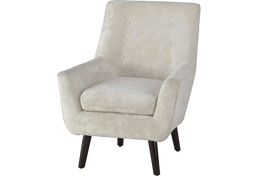 Signature Design By Ashley Zossen A3000045 Mid Century Modern Accent Chair In Ivory Crushed Velvet Northeast Factory Direct Upholstered Chairs