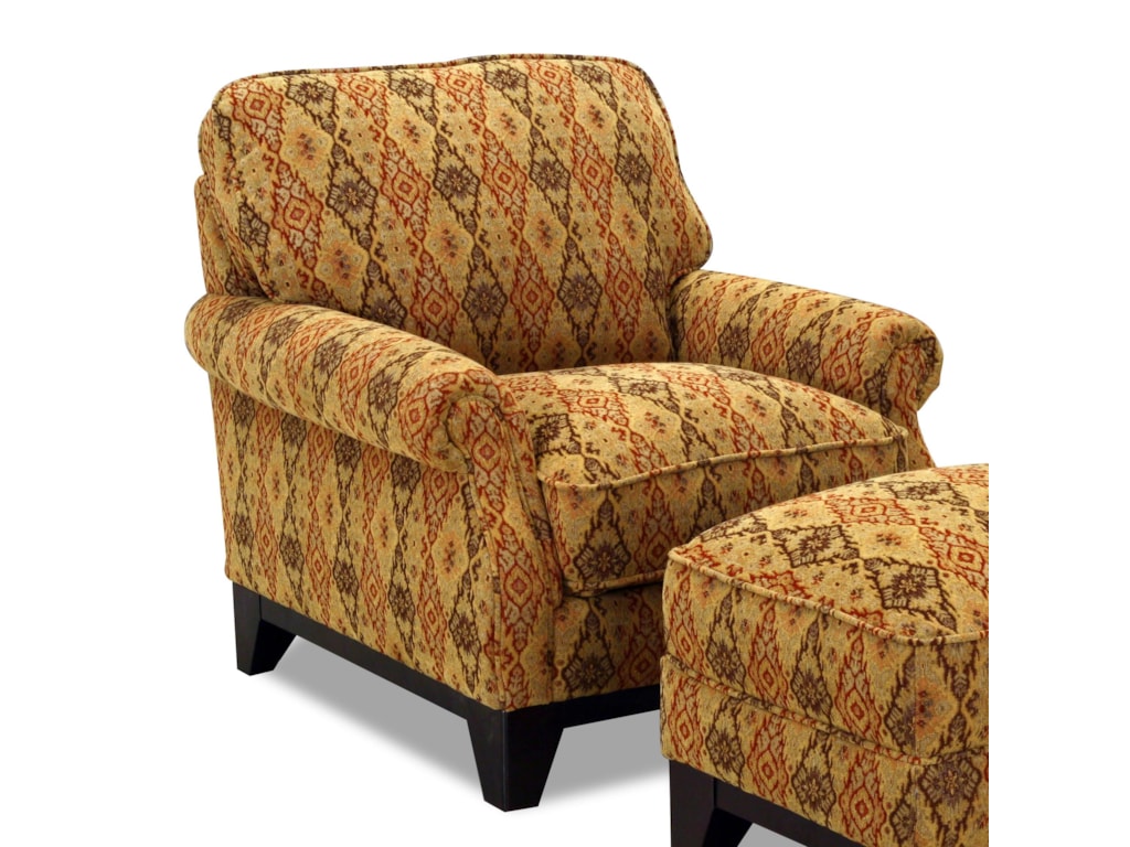 Valente Leather 6973Rolled Arm Accent Chair