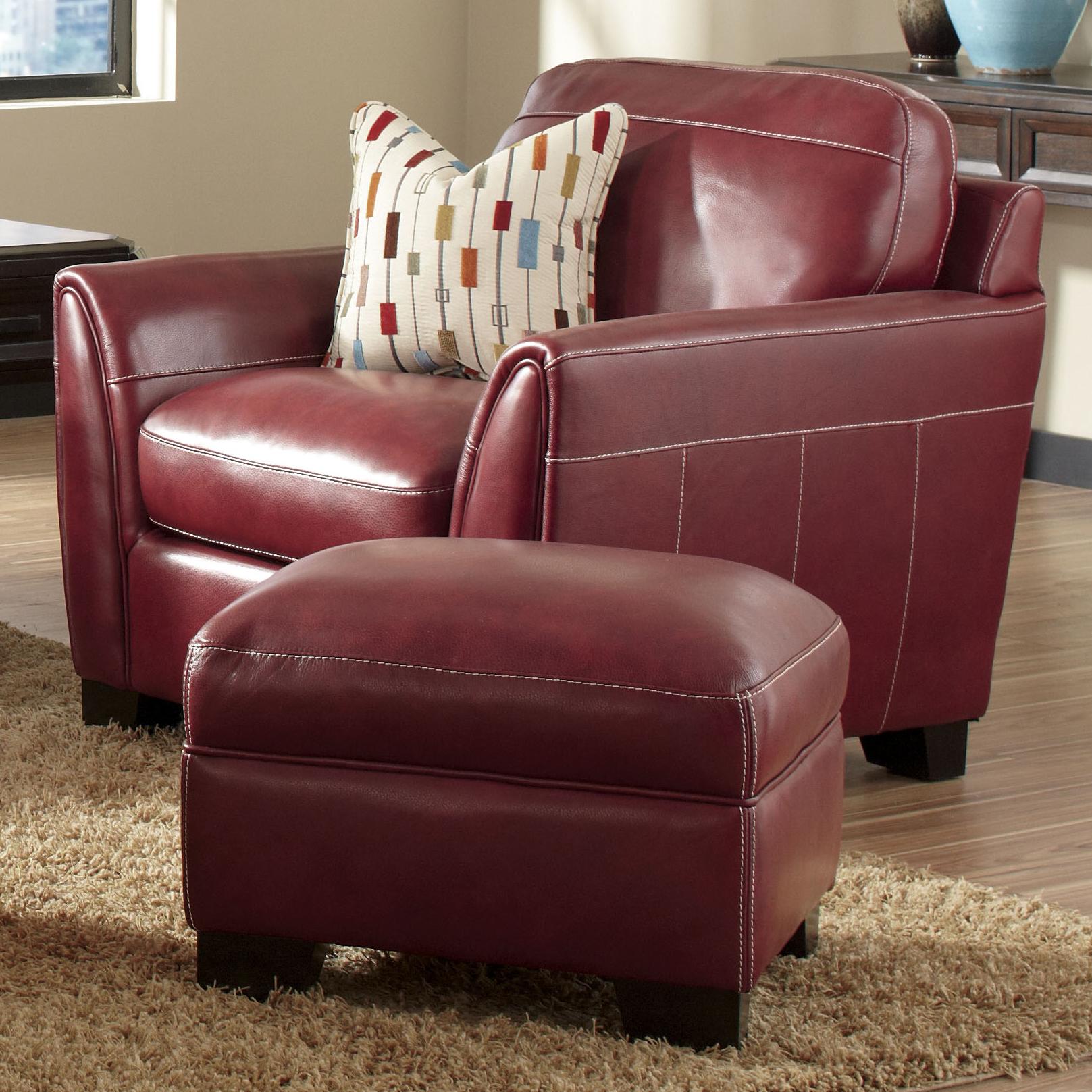 Simon Li J049 Contemporary Leather Arm Chair Ottoman Story Lee Furniture Chair Ottoman