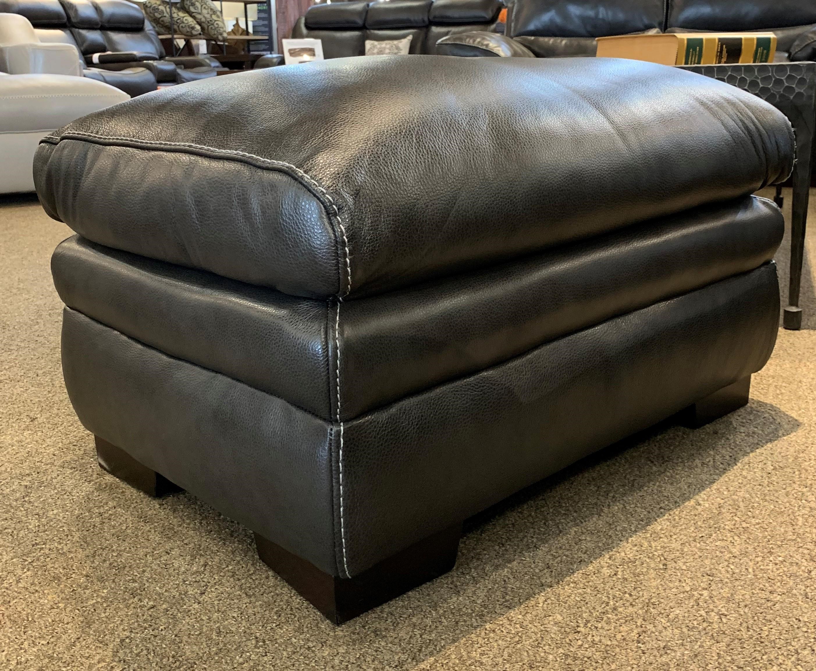 Simon Li Stampede Stampede Leather Ottoman Howell Furniture Ottomans