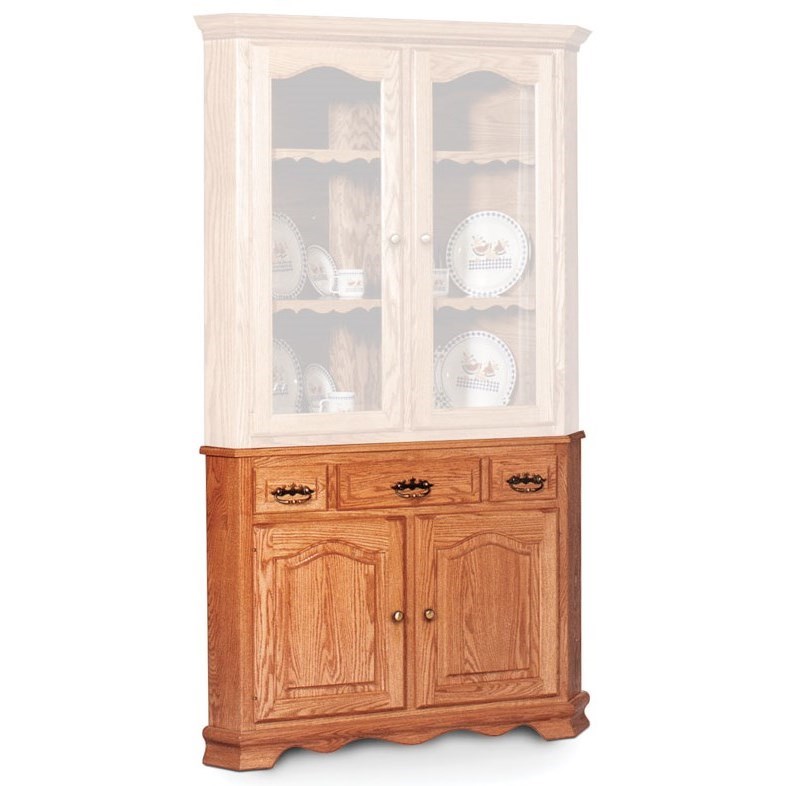 Simply Amish Classic Escla B02a Closed Corner Hutch Base Medium