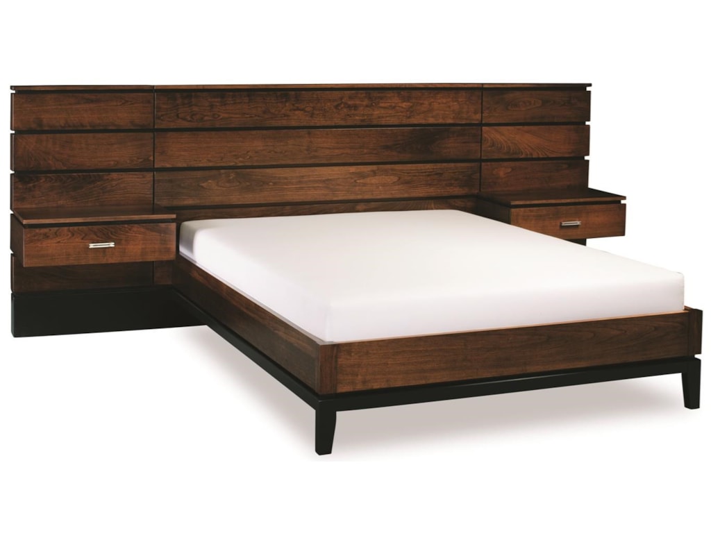 Simply Amish Frisco Bbfr1 14b2 Solid Wood King Panel Bed With 26 Simply Amish Frising Panel Bed With Attached Nightstands