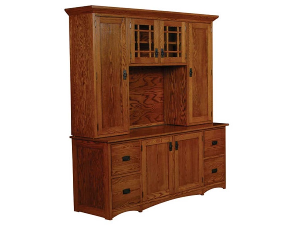 Simply Amish Prairie MissionFile Drawer Credenza And Hutch