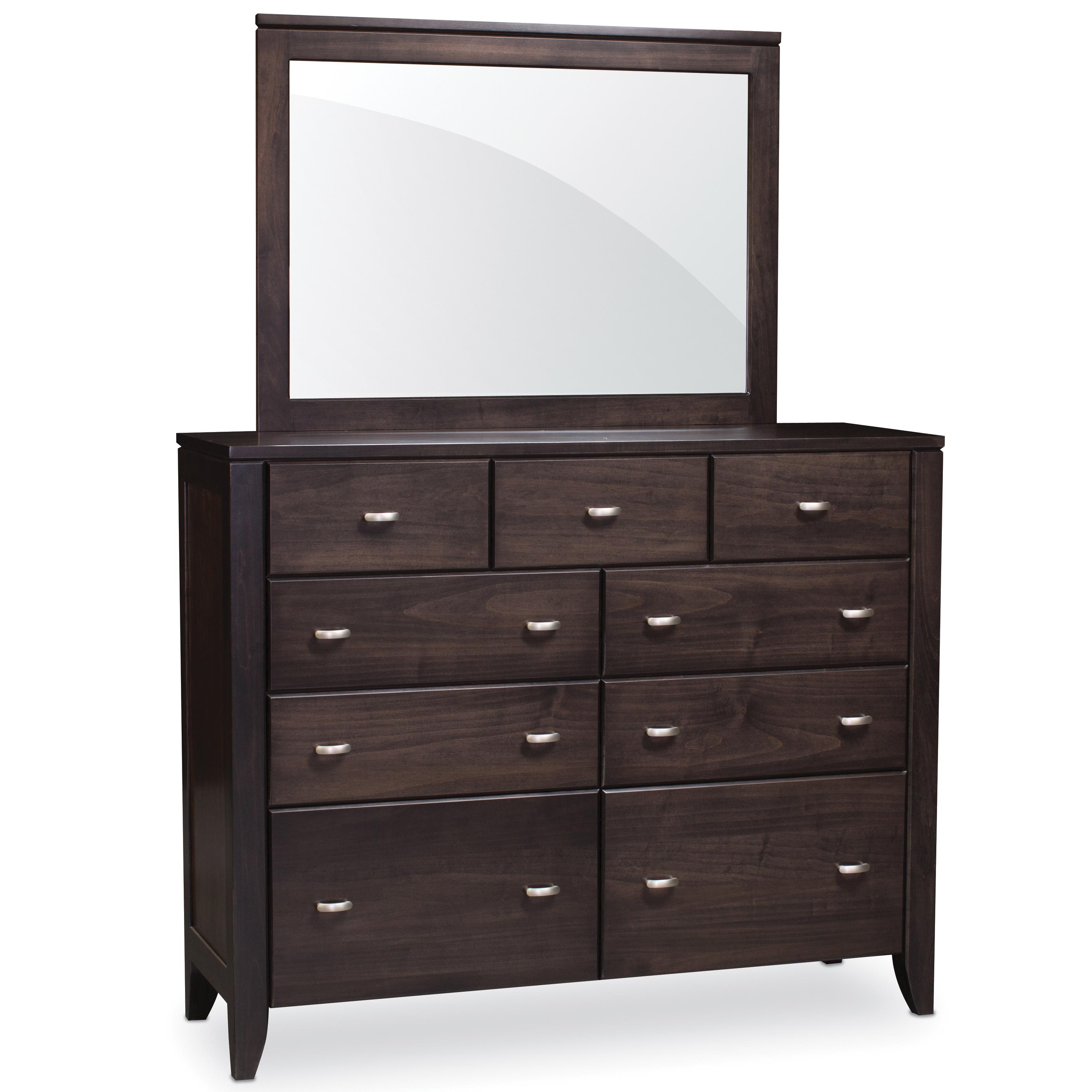 Simply Amish Justine Mule Chest And Mirror Set With 9 Drawers