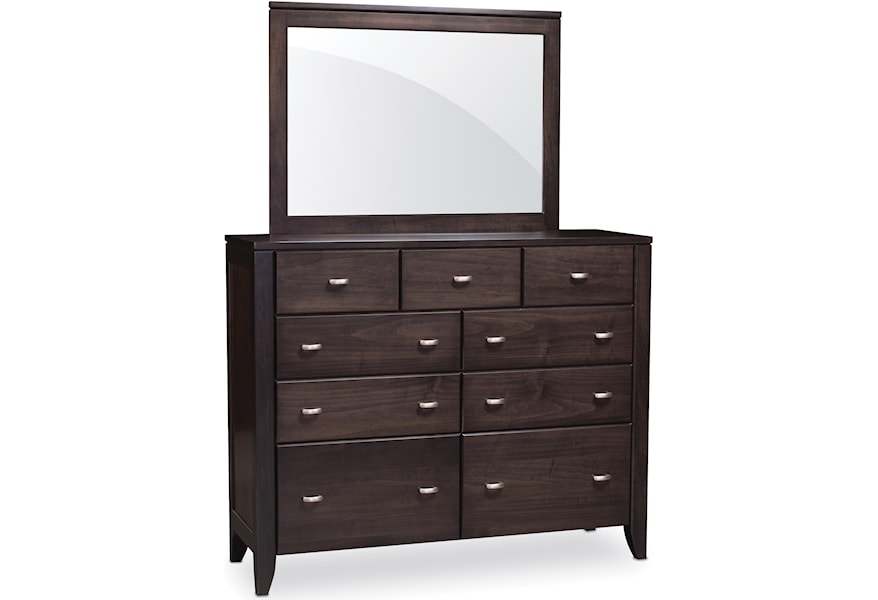 Simply Amish Justine Mule Chest And Mirror Set With 9 Drawers