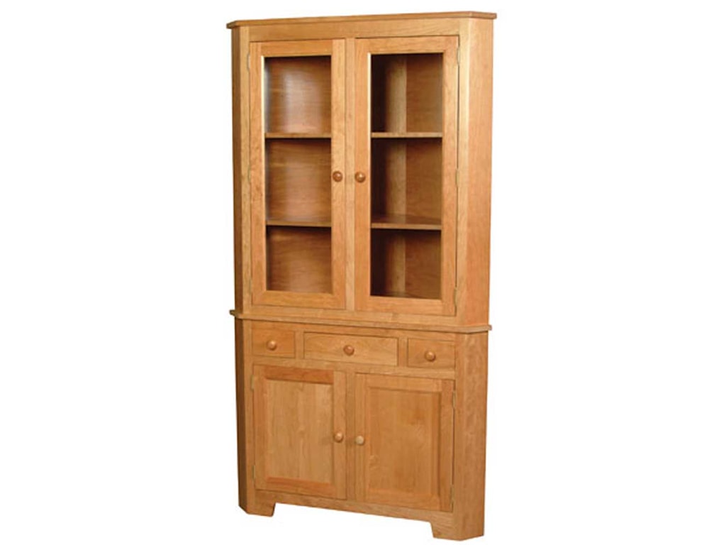 Simply Amish Shaker Amish Shaker 2 Door Closed Corner China Hutch