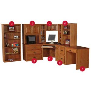 Simply Amish Classic Classic Office Bookcase Desk Becker