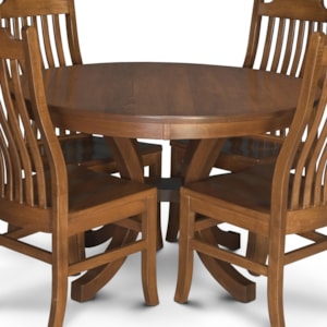 Simply Amish Loft Nbl4848 2 Round Pedestal Table With 2 Leaves Becker Furniture Kitchen Tables