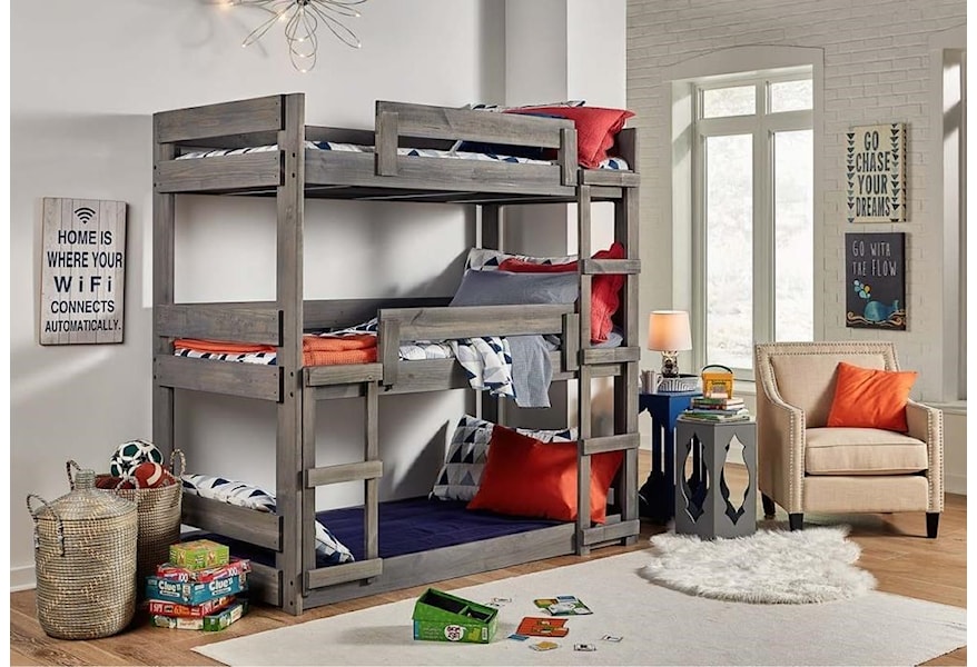vork genie Stralend Simply Bunk Beds Dakota Triple Bunk Bed | Royal Furniture | Bunk Beds