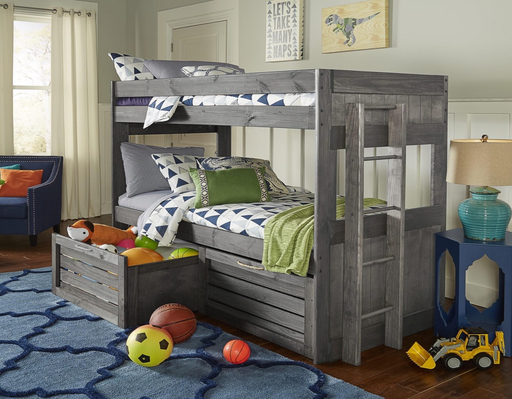 Simply Bunk Beds Duncan Tall Bunk Bed With Crates Royal