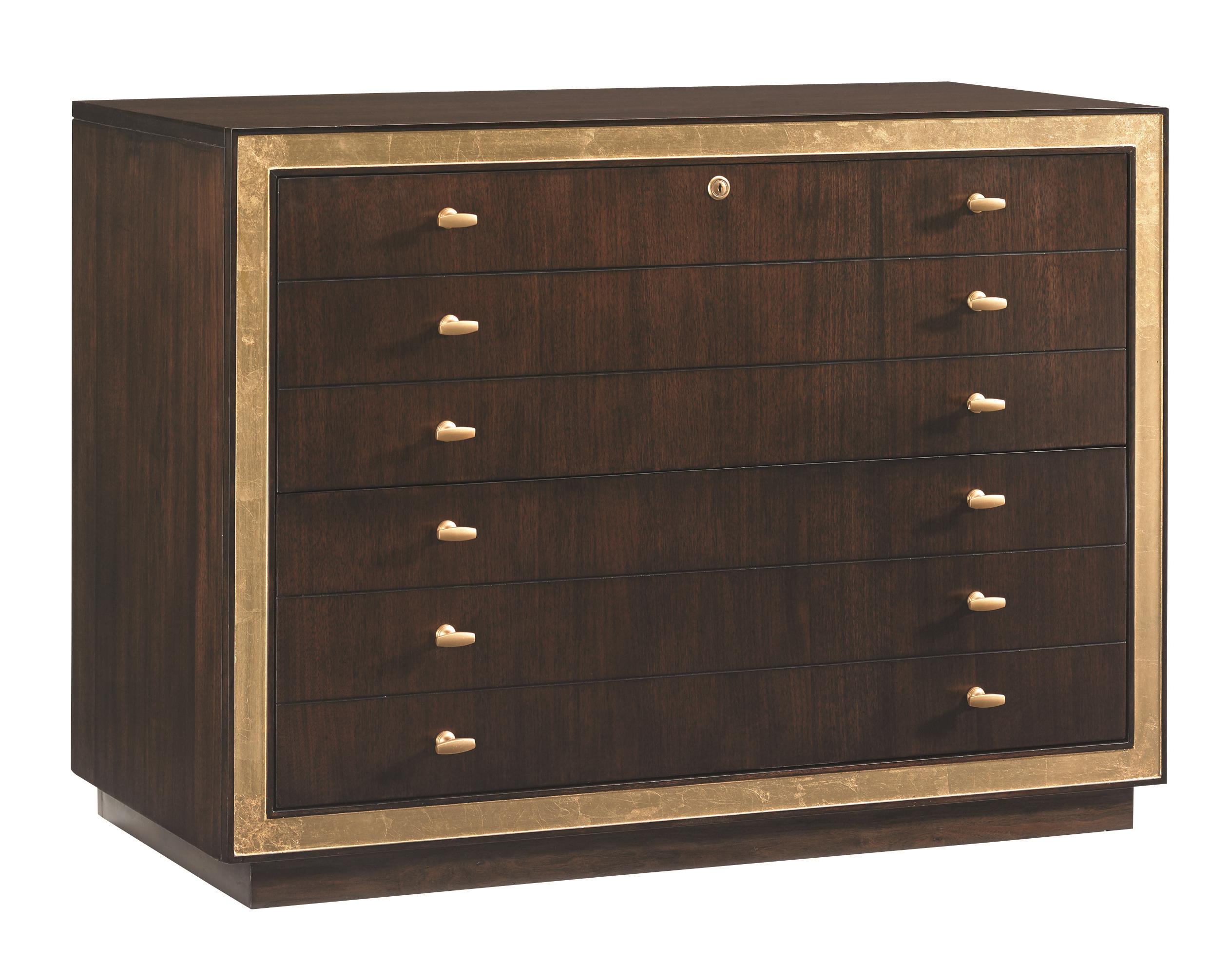 Sligh Bel Aire Beverly Palms File Chest With Lockable Top Drawer And Gold Tipping Sprintz Furniture Lateral Files