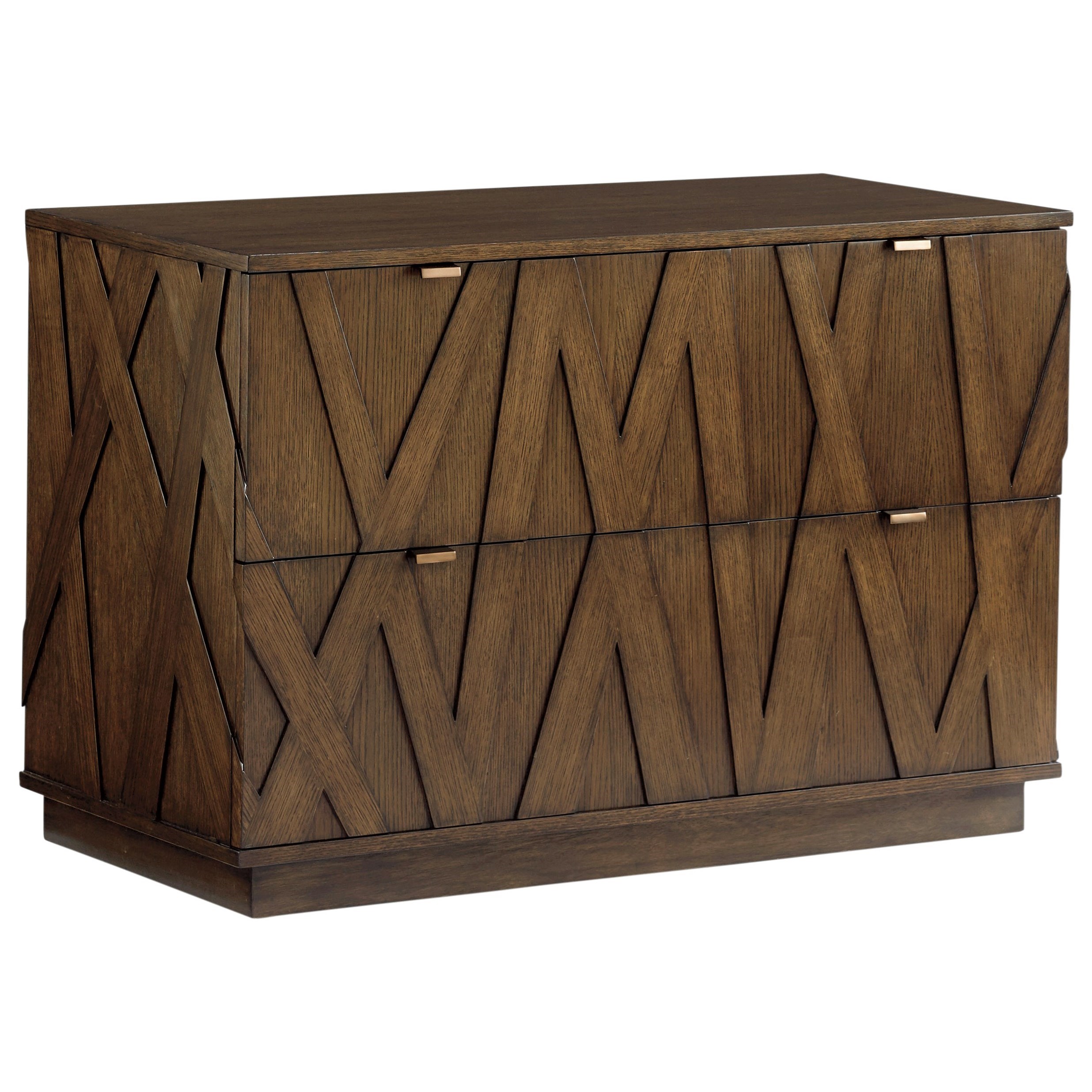 Sligh Cross Effect Contemporary File Chest With Asymmetrical