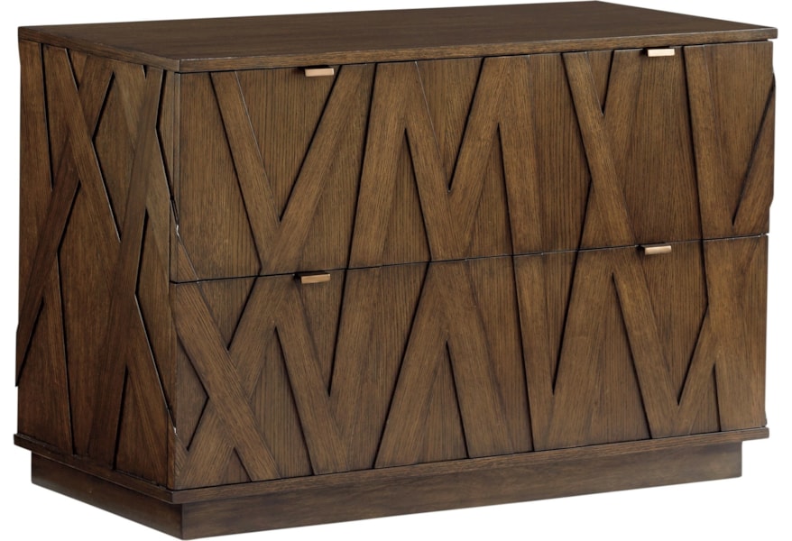 Sligh Cross Effect Contemporary File Chest With Asymmetrical