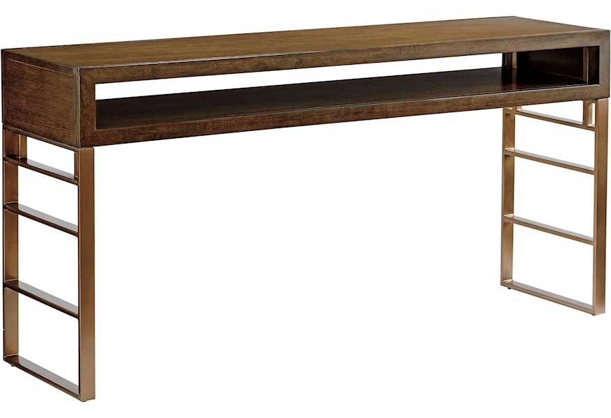 Sligh Cross Effect Contemporary Office Console With Metal Base