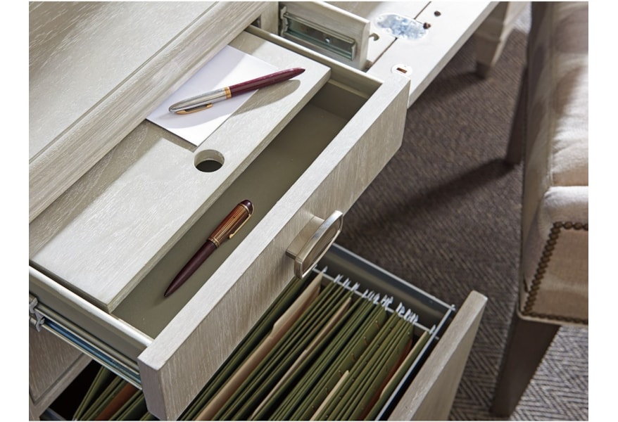 Sligh Greystone Avery Executive Desk With File Storage And Faux