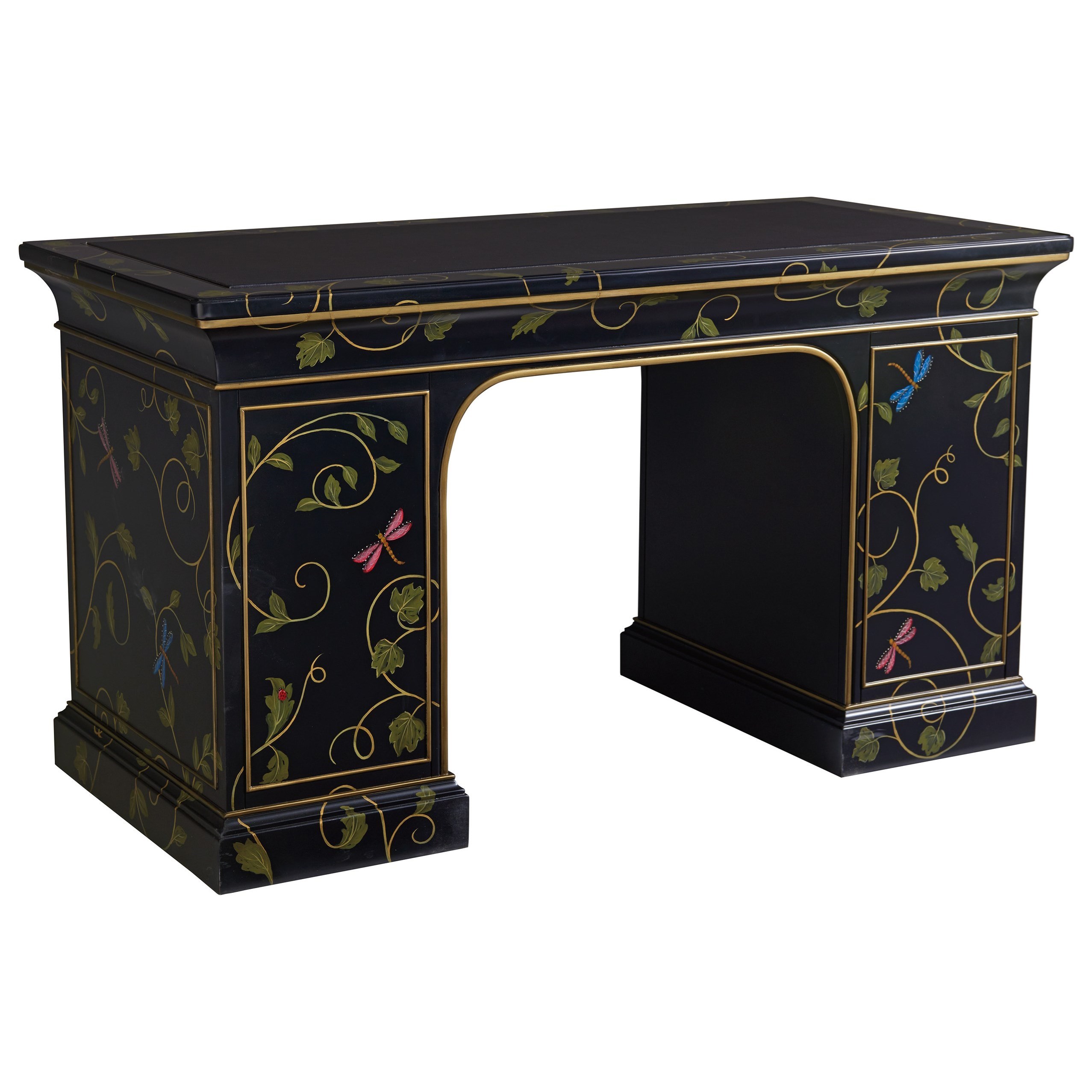 Sligh Studio Designs Enchantment Hand Painted Double Pedestal Desk