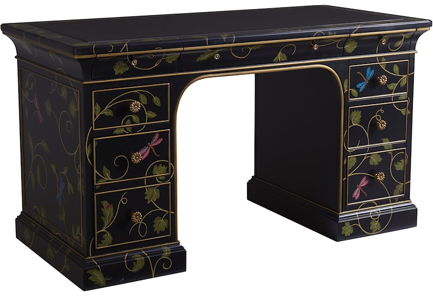 Sligh Studio Designs Enchantment Hand Painted Double Pedestal Desk