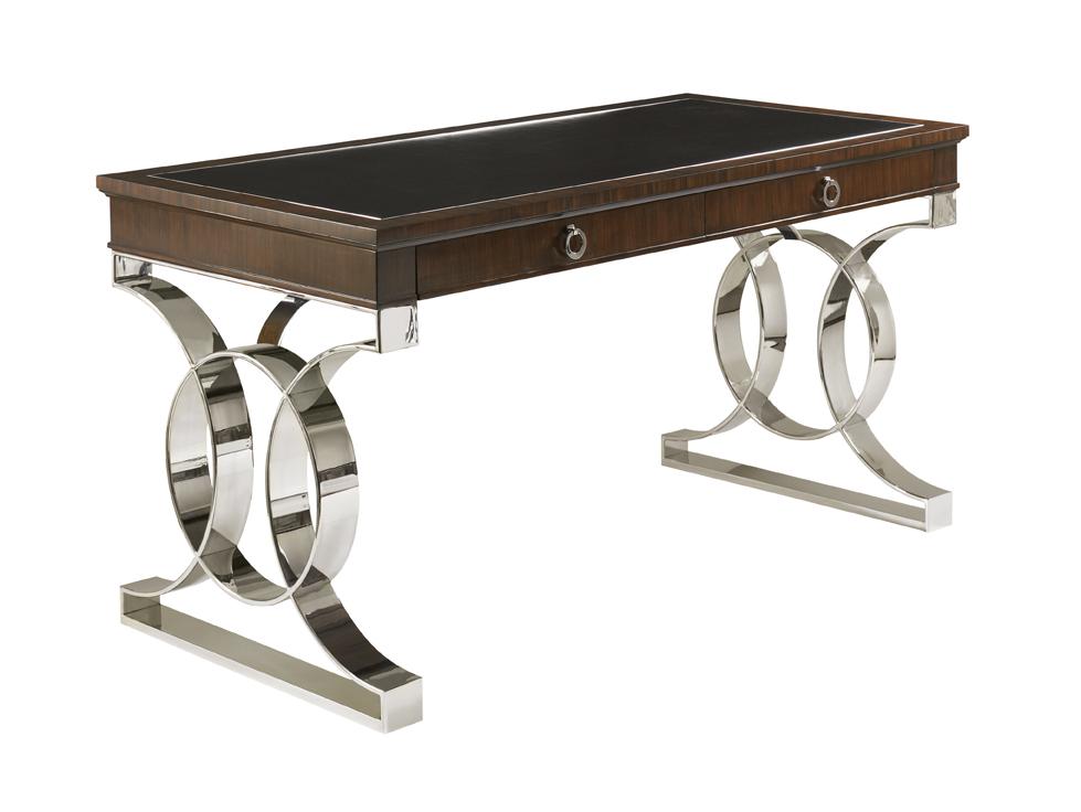 Sligh Studio Designs 100rw 403 Rosewood Writing Desk With Black Leather Top And Two Drawers Baer S Furniture Table Desks Writing Desks