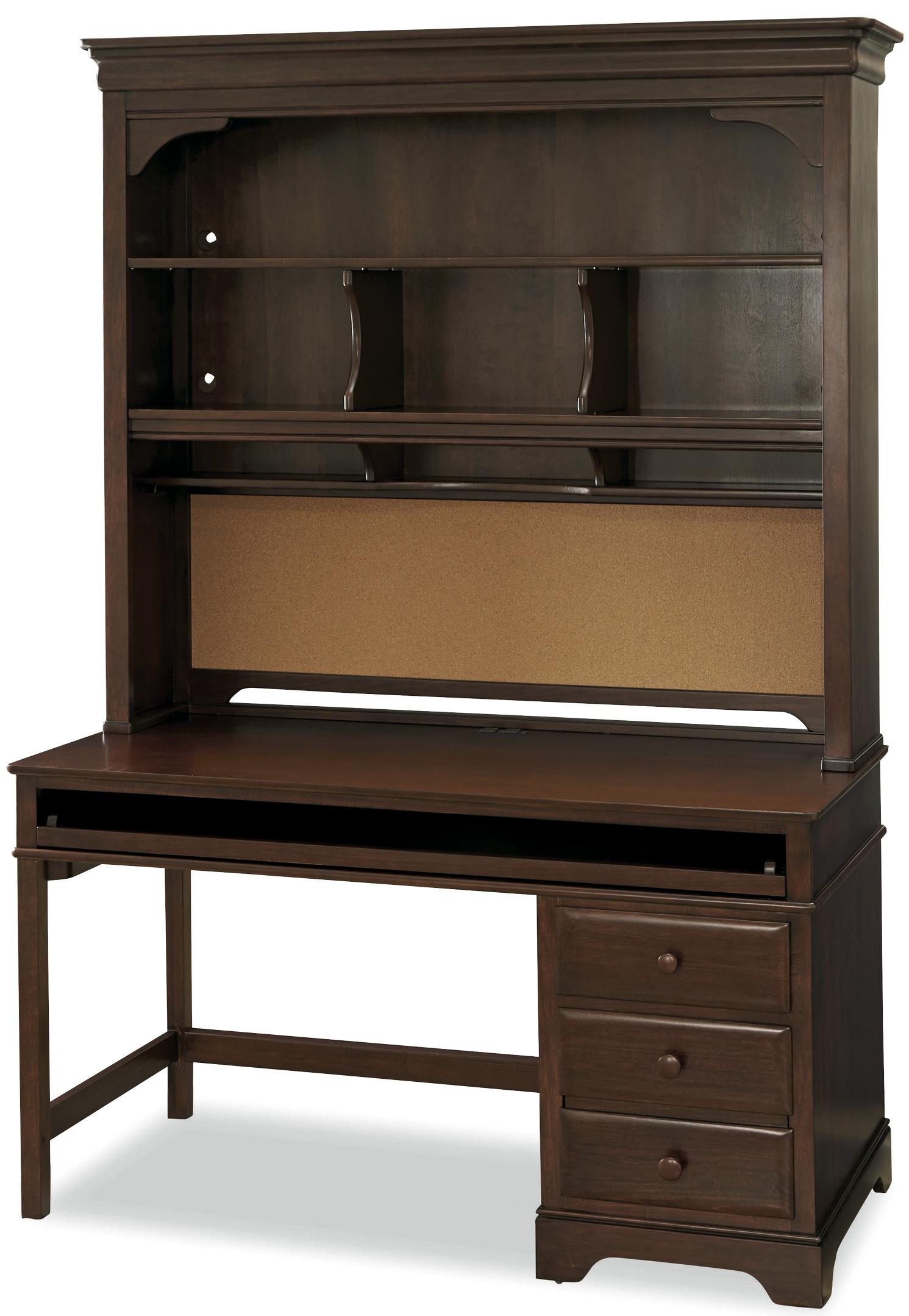 Smartstuff Classics 4 0 3 Drawer Single Pedestal Desk Hutch With