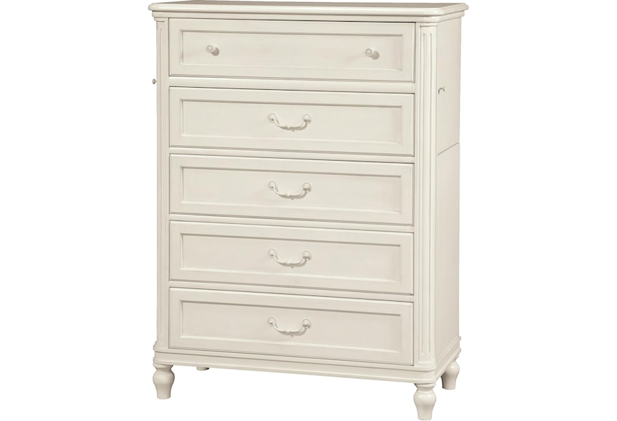 Smartstuff Gabriella 136a010 Five Drawer Chest With Full Length