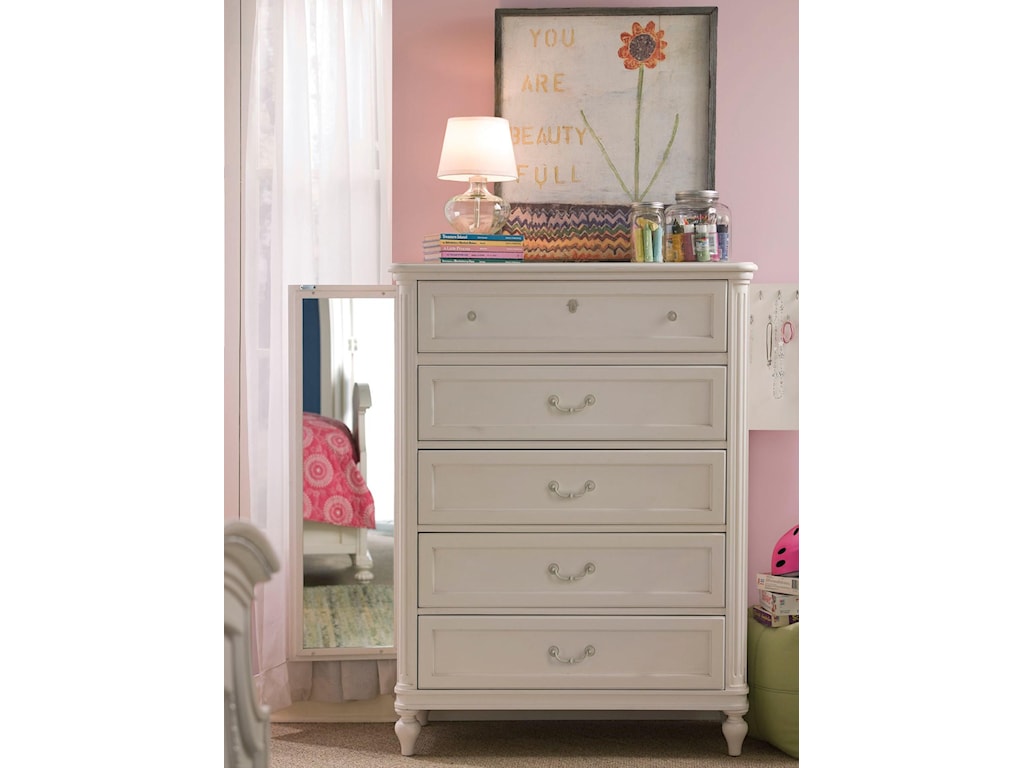 Smartstuff Gabriella Five Drawer Chest With Full Length Mirror