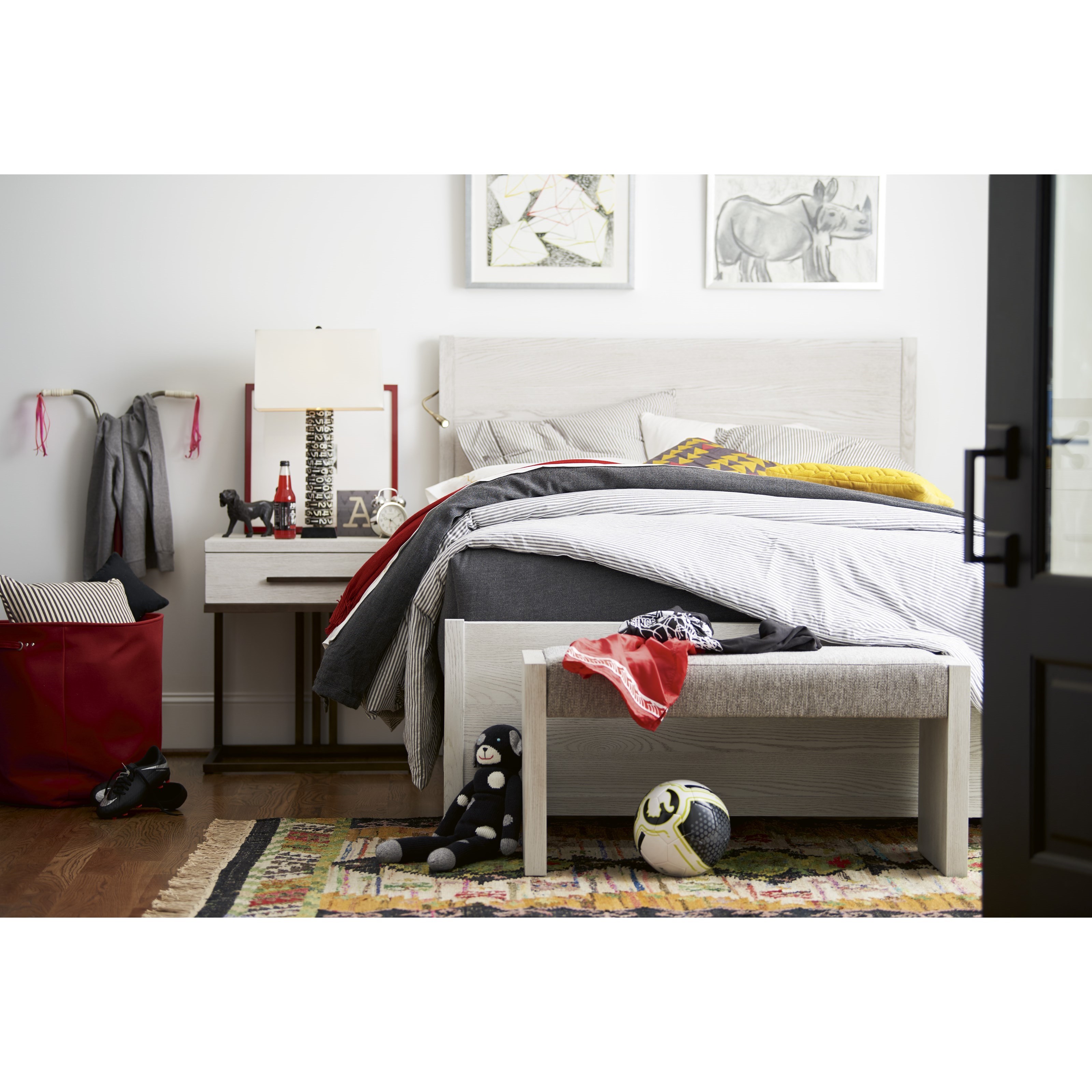 Universal Kids Smartstuff Modern Spirit 8361045 Contemporary Queen Size Panel Bed Becker Furniture Platform Beds Low Profile Beds