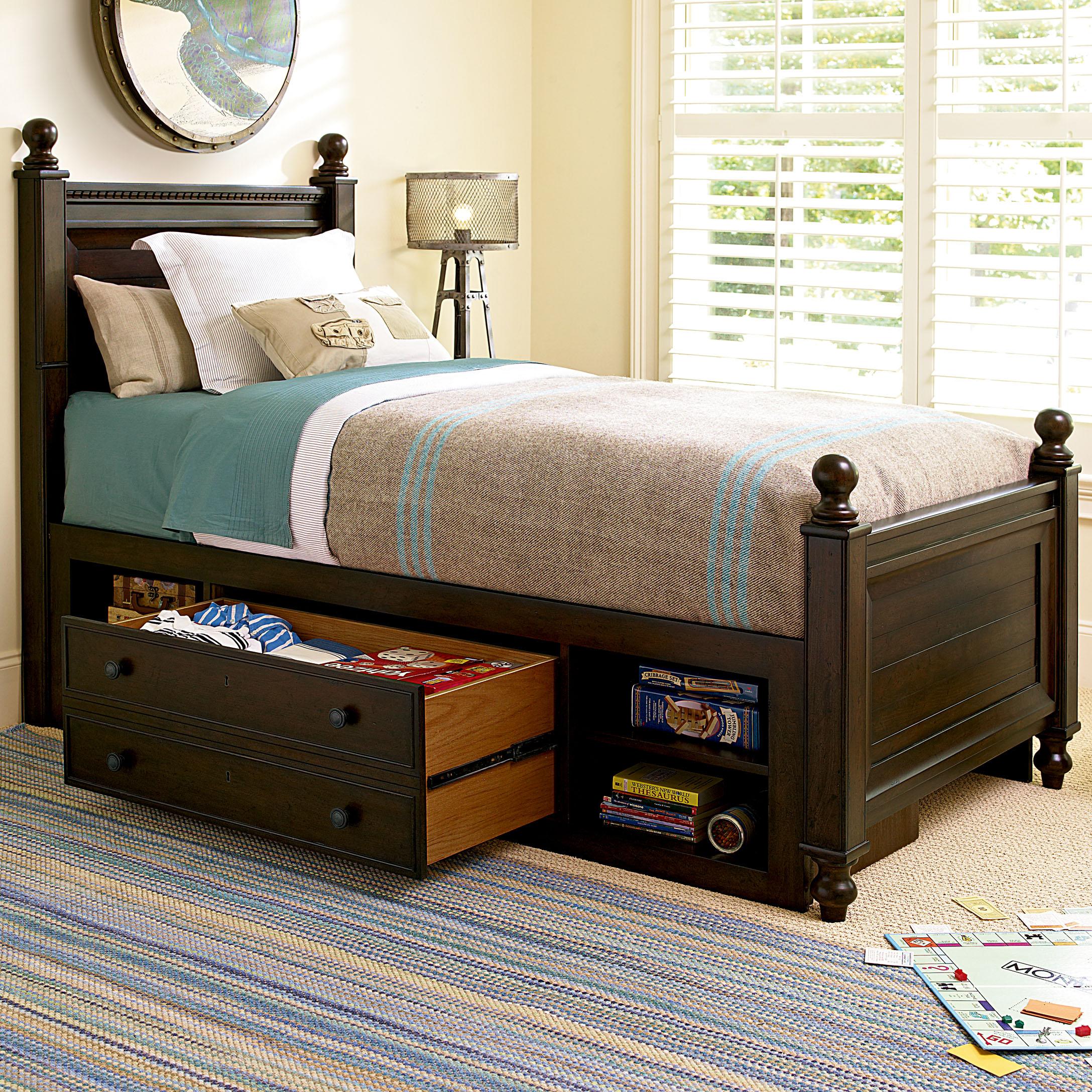 Universal Kids Smartstuff Paula Deen Guys Full Guy S Reading Low Post Bed With Underbed Storage Unit Becker Furniture Panel Beds