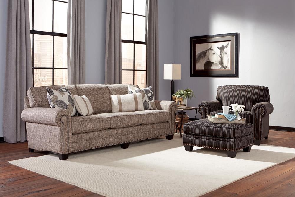 Smith Brothers 235 Traditional Sofa With Nailhead Trim And Rolled