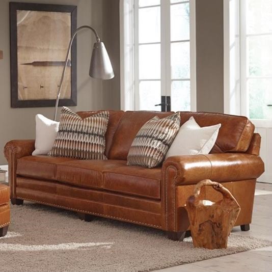 Smith Brothers 235 Traditional Sofa With Nailhead Trim And Rolled