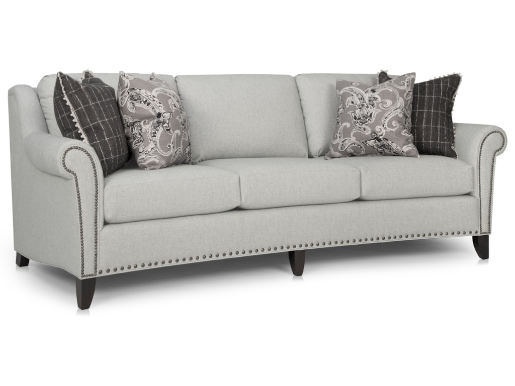 Smith Brothers 249 Transitional Large Sofa With Nailhead Trim Smith Brothers 249large Sofa