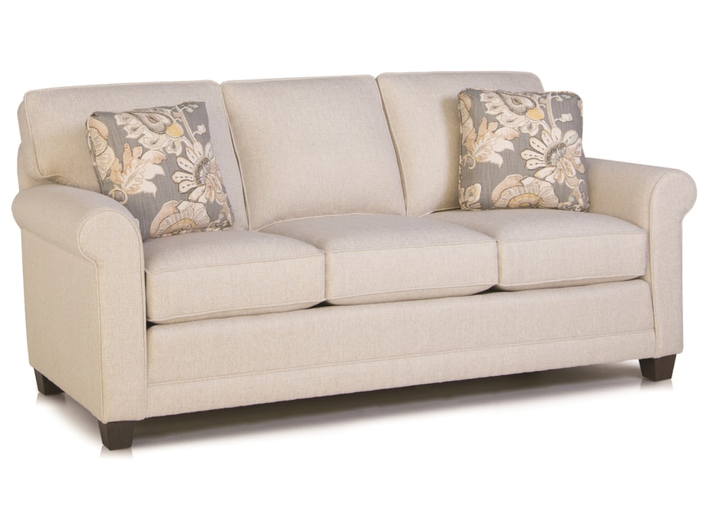 366 Casual Stationary Sofa With Rolled Arms By Smith Brothers At Dunk Bright Furniture