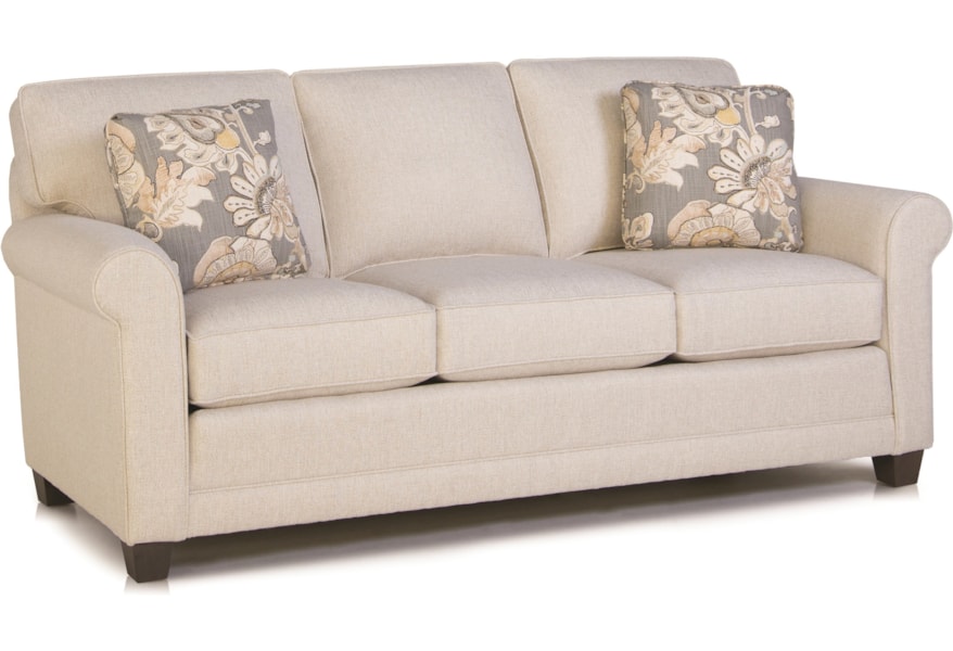Smith Brothers 366 366 10 Casual Stationary Sofa With Rolled Arms Dunk Bright Furniture Sofas