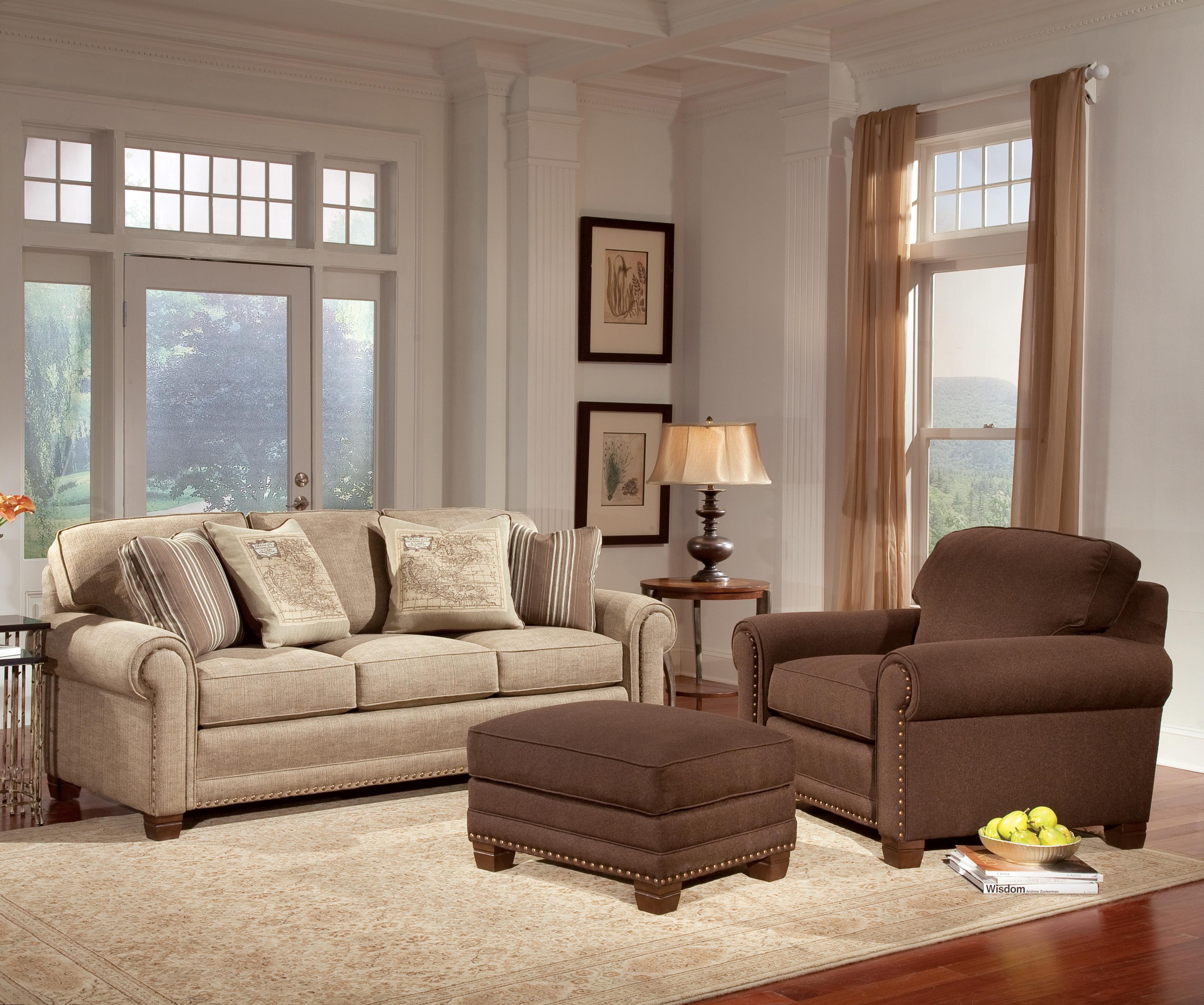 Smith Brothers 393 Traditional Stationary Sofa With Nailhead Trim Sheely S Furniture Appliance Sofas