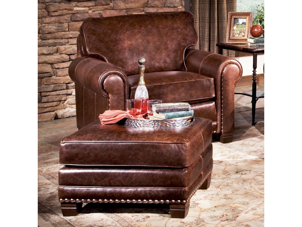 Smith Brothers 393Traditional Chair and Ottoman