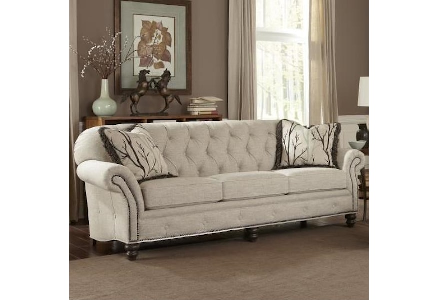 Smith Brothers 396 Traditional Large Sofa With Button Tufting