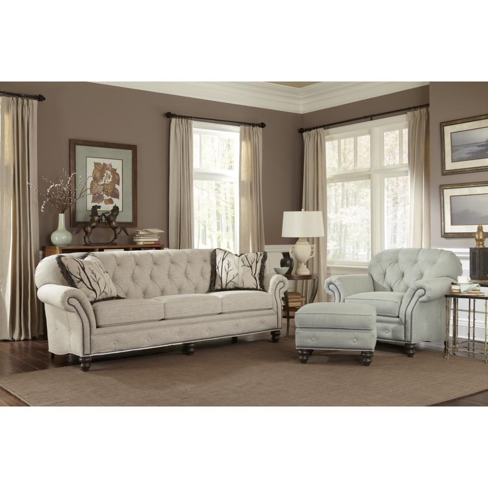 Smith Brothers 396 Traditional Large Sofa With Button Tufting