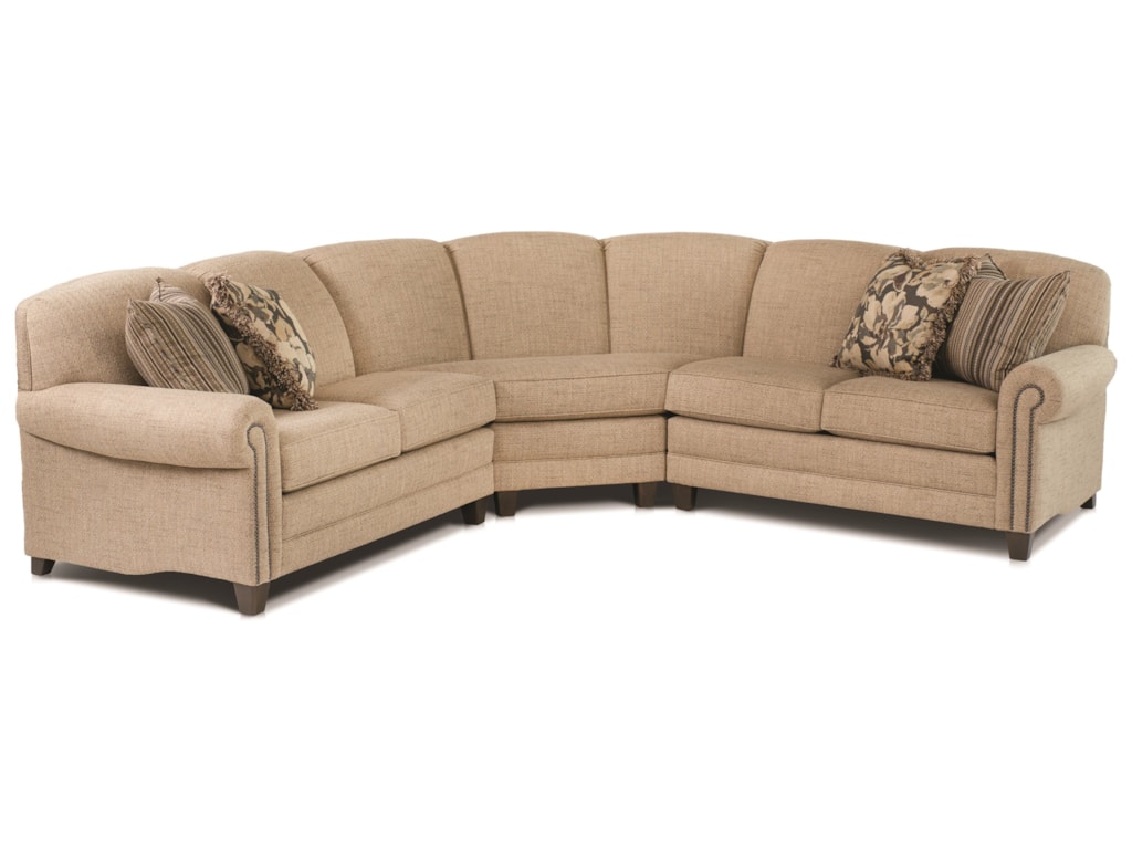 Smith Brothers 397 Stationary Sectional With Rolled Arms And Nail 397 Stationary Sectional With Rolled Arms And Nail Head Trim By Smith Brothers