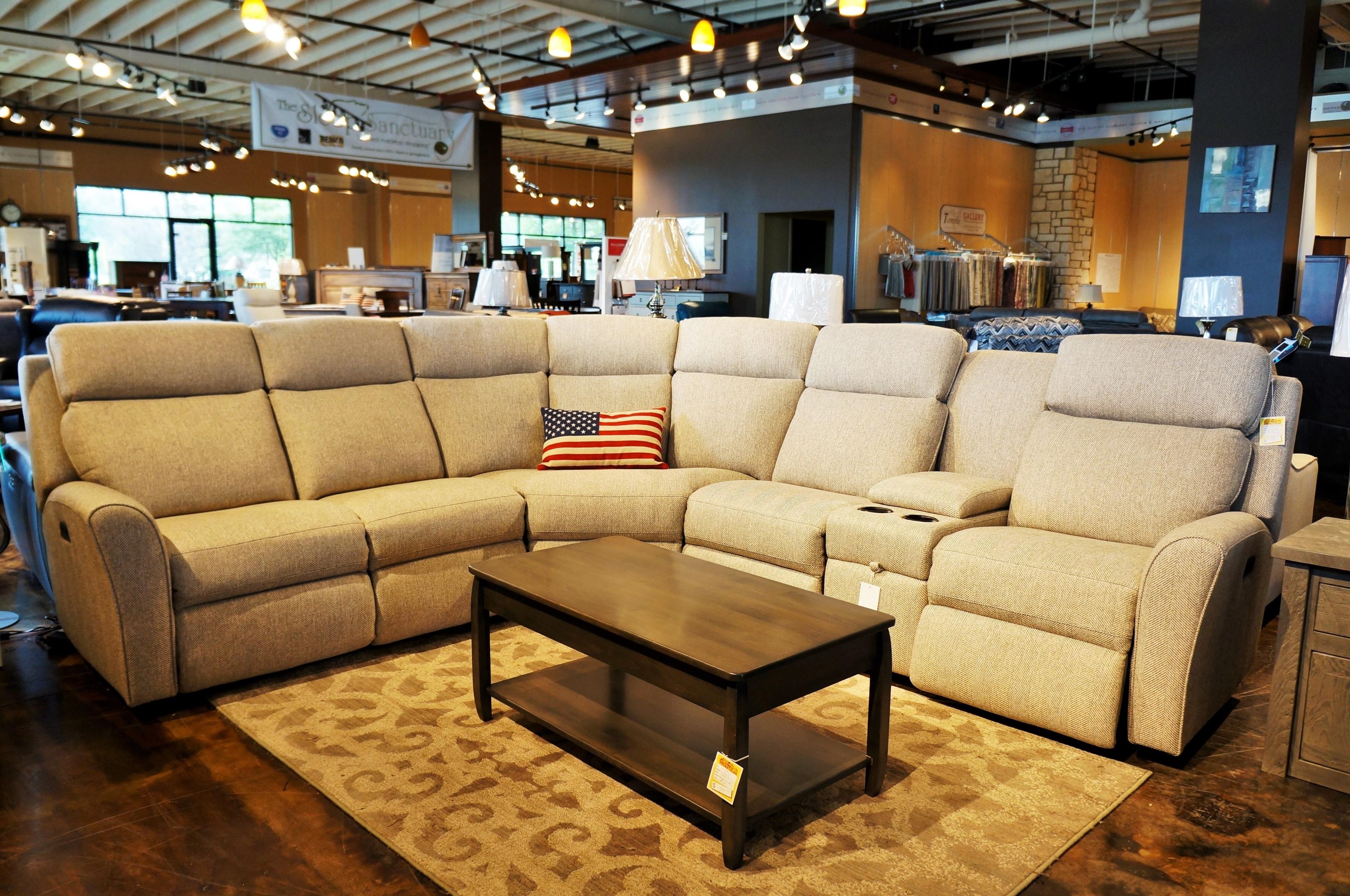 Smith Brothers 418 Casual Motorized Reclining Sectional Sofa With