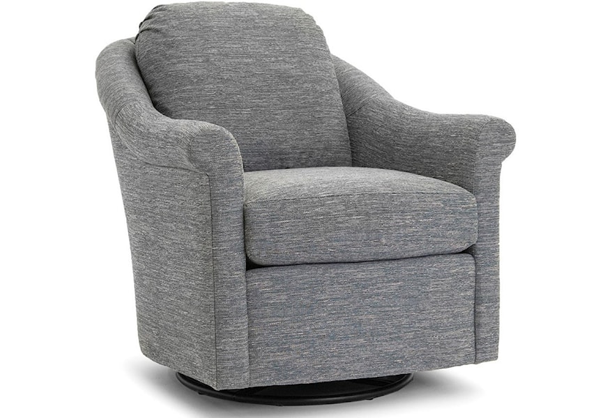 Smith Brothers 534 534 58 Casual Upholstered Swivel Glider Chair With Sock Rolled Arms Gill Brothers Furniture Upholstered Chairs