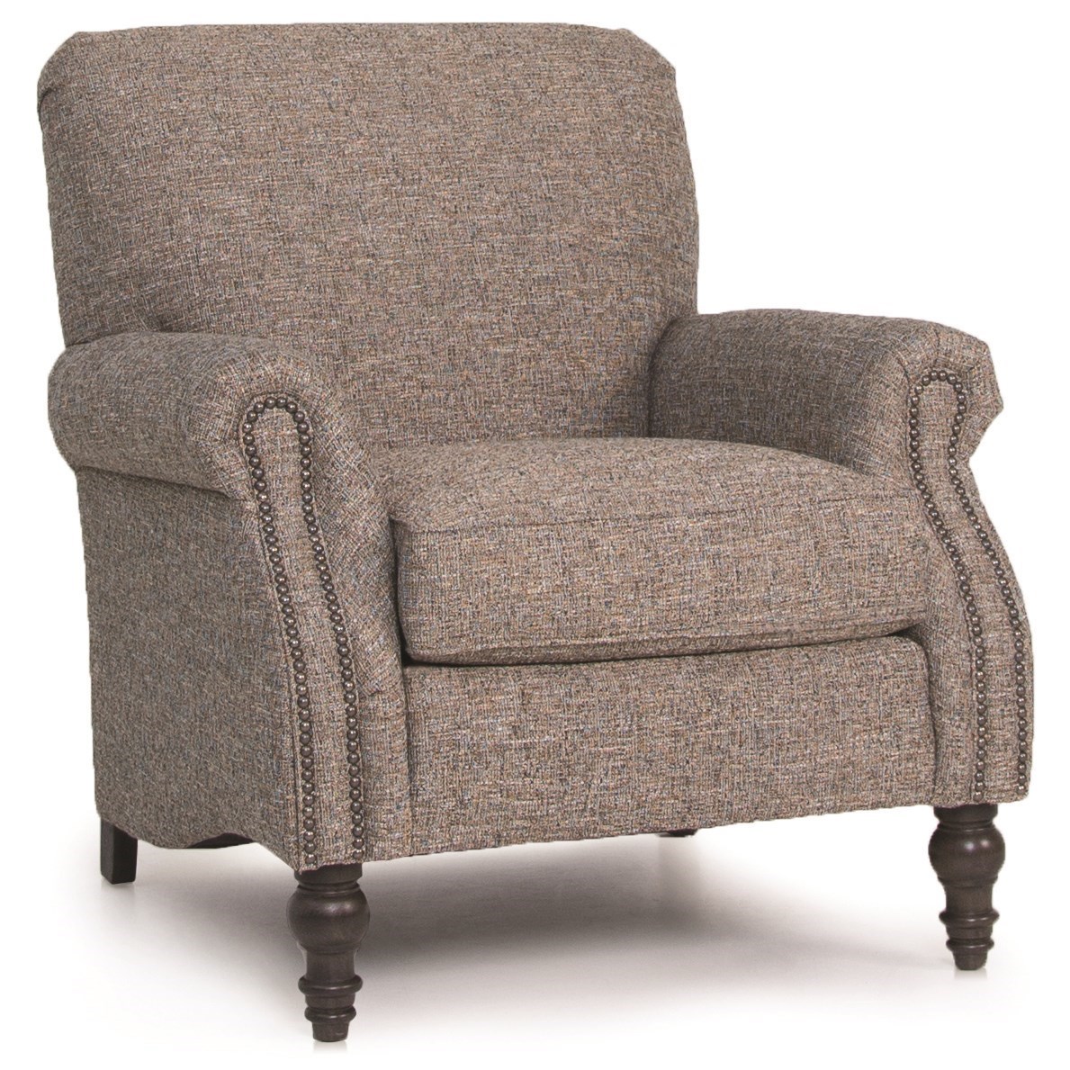 Smith Brothers 568 Upholstered Chair With Rolled Arms And Turned Wood Legs Westrich Furniture Appliances Upholstered Chairs