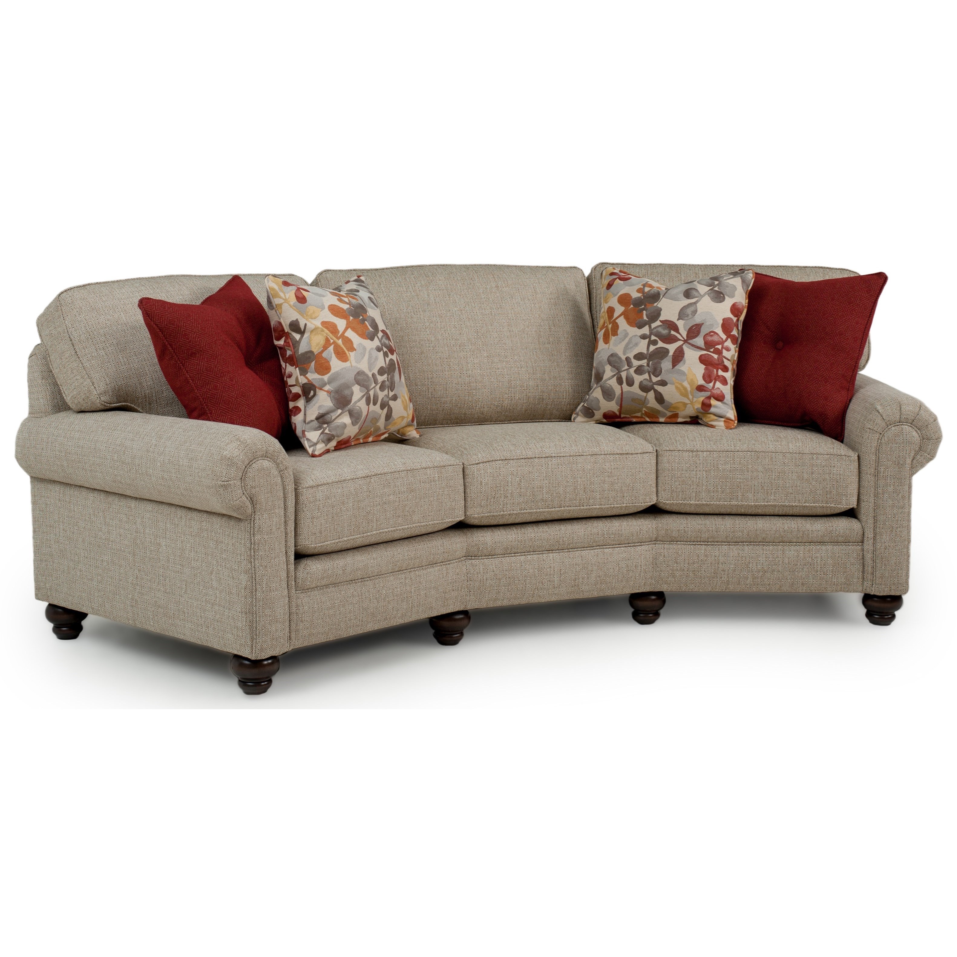 sofa with attached cushions